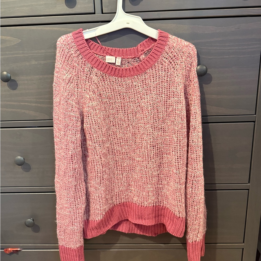 Make + Model Textured Knit Pink Sweater